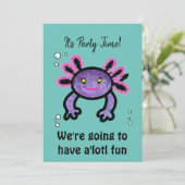 Axoltl Party Invitation Kaart (Staand voorkant)