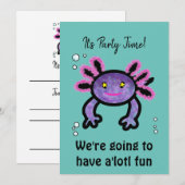 Axoltl Party Invitation Kaart (Voorkant / Achterkant)