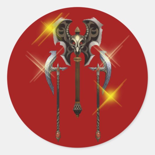 Axt Streitaxt battle ax axe Ronde Sticker (Voorkant)