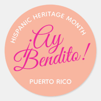 Ay bendito! Puerto Rico Ronde Sticker