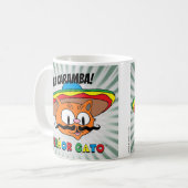 Ay Caramba. Cartoon Cat Señor Gato Coffee Mok (Voorkant links)