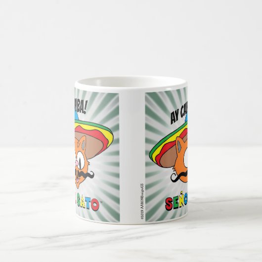 Ay Caramba. Cartoon Cat Señor Gato Coffee Mok (Center)