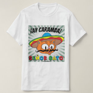 ¡Ay Caramba! Mexicaanse Cartoon Kat Señor Gato T-shirt