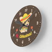 Ay Chihuahua Dog Mexican Room Decor Clock Ronde Klok (Hoek)