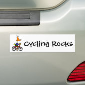 AY- Duck Riding Bicycle Cartoon Bumpersticker (Op auto)