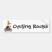 AY- Duck Riding Bicycle Cartoon Bumpersticker (Voorkant)