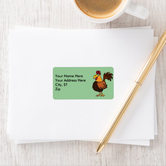 AY- Funny Rooster Adresetiketten Etiket (Insitu)