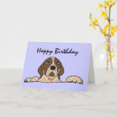 AY- Jachthond Verjaardag Kaart (Gele Bloem)