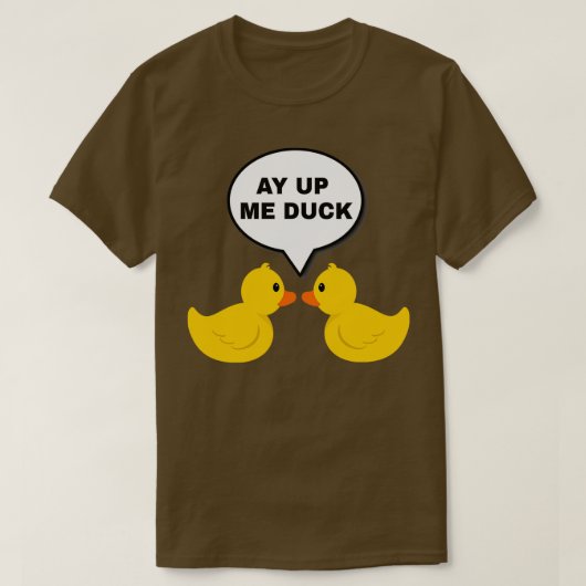 Ay Up me Duck Black T-shirt (Design voorkant)
