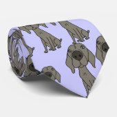 AY- Weimaraner Cartoon Necktie Stropdas (Opgerold)