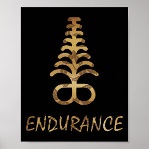 Aya Endurance Adinkra Symbool Ghana West-Afrikaans Poster