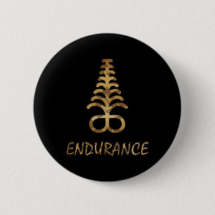 Aya Endurance Adinkra Symbool Ghana West-Afrikaans Ronde Button 5,7 Cm