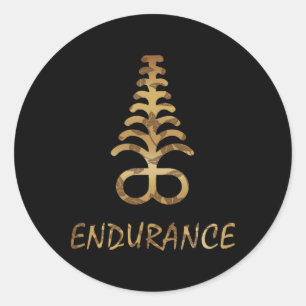 Aya Endurance Adinkra Symbool Ghana West-Afrikaans Ronde Sticker
