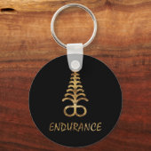 Aya Endurance Adinkra Symbool Ghana West-Afrikaans Sleutelhanger (Voorkant)