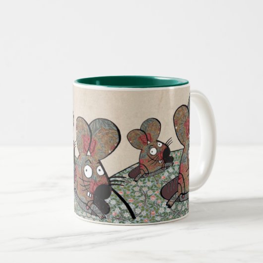 Aya! "Muisjacht" Tweekleurige Koffiemok (Voorkant rechts)