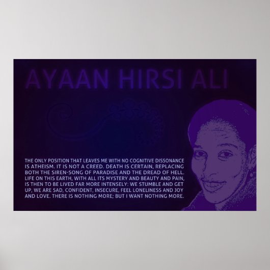 Ayaan Hirsi Ali | Geen cognitief Poster van de ver (Voorkant)