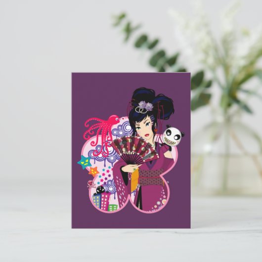 Ayaka in de stad Harajuku Briefkaart (Staand voorkant)