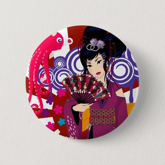 Ayaka in de stad Harajuku Ronde Button 5,7 Cm (Voorkant)