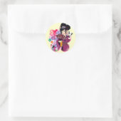 Ayaka in de stad Harajuku Ronde Sticker (Tas)