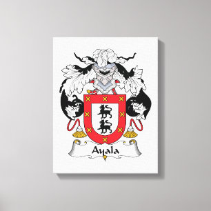 Ayala Family Crest Canvas Afdruk