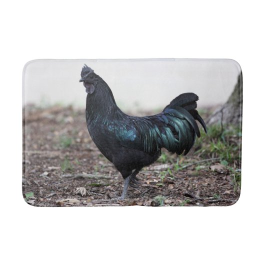 Ayam Cemani Cochmakreel Black Chicken Rooster Badmat (Voorkant)