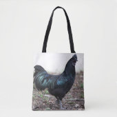 Ayam Cemani Cochmakreel Black Chicken Rooster Tote Bag (Voorkant)