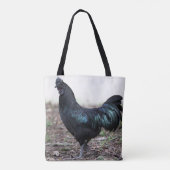Ayam Cemani Cochmakreel Black Chicken Rooster Tote Bag (Achterkant)
