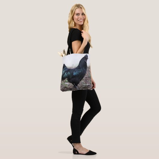 Ayam Cemani Cochmakreel Black Chicken Rooster Tote Bag (Op model)