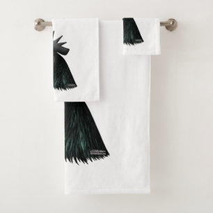 Ayam Cemani Rooster Head Bad Handdoek