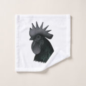 Ayam Cemani Rooster Head Bad Handdoek (Wasdoekje)