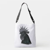 Ayam Cemani Rooster Head Crossbody Tas (Achterkant)