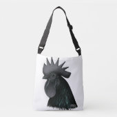 Ayam Cemani Rooster Head Crossbody Tas (Voorkant)