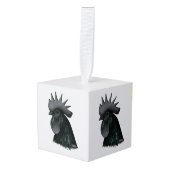 Ayam Cemani Rooster Head Decoratie (Voorkant hoekig)