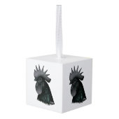 Ayam Cemani Rooster Head Decoratie (Achter hoekig)