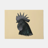 Ayam Cemani Rooster Head Deurmat (Voorkant)