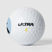 Ayam Cemani Rooster Head Golfballen (Logo)