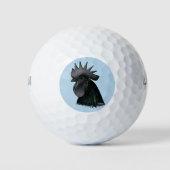 Ayam Cemani Rooster Head Golfballen (Voorkant)