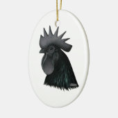 Ayam Cemani Rooster Head Keramisch Ornament (Links)