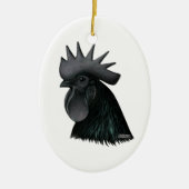 Ayam Cemani Rooster Head Keramisch Ornament (Voorkant)