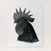 Ayam Cemani Rooster Head Legpuzzel (Verticaal)