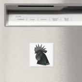Ayam Cemani Rooster Head Magneet (Insitu (Vaatwasser))