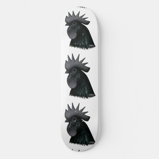Ayam Cemani Rooster Head Persoonlijk Skateboard (Voorkant)