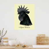 Ayam Cemani Rooster Head Poster (Keuken)