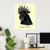 Ayam Cemani Rooster Head Poster (Thuiskantoor)