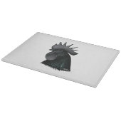 Ayam Cemani Rooster Head Snijplank (Hoek)