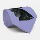Ayam Cemani Rooster Head Stropdas (Opgerold)