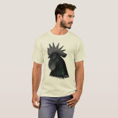 Ayam Cemani Rooster Head T-shirt (Voorkant volledig)