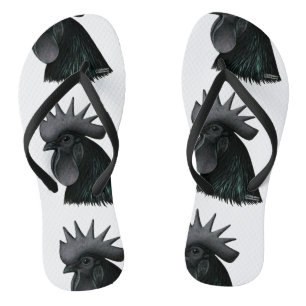 Ayam Cemani Rooster Head Teenslippers