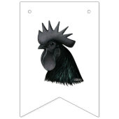 Ayam Cemani Rooster Head Vlaggetjes (Eerste vlag)