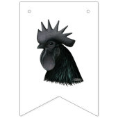 Ayam Cemani Rooster Head Vlaggetjes (Derde vlag)